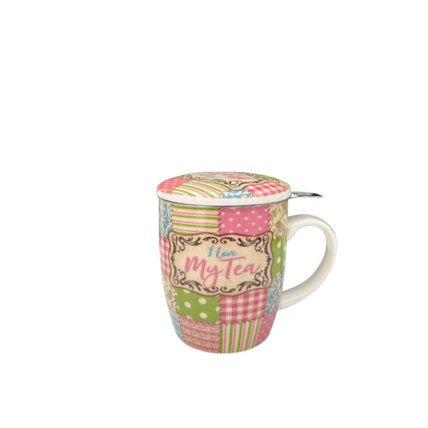 Taza love tea, porcelana 0,32 l. filtro y tapa