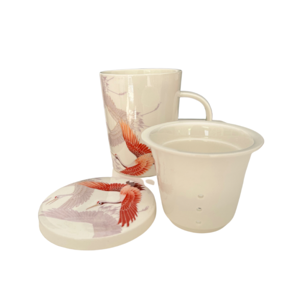 Taza Crane, porcelana. 0,30l filtro tapa porcelana