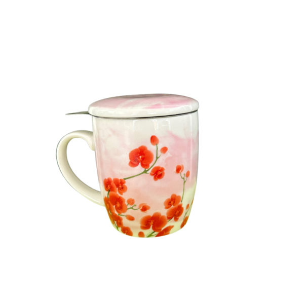 Taza orchid, porcelana 0,32 l. filtro y tapa