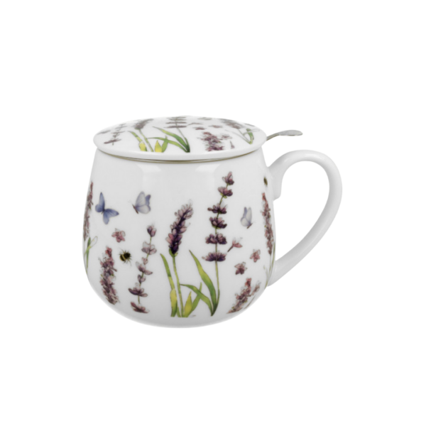 Taza lavender, porcelana 0,40 l. filtro y tapa