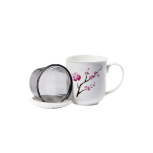 Taza cherry blossom, porcelana 0,38 l. filtro tapa
