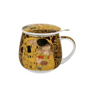 Taza klimt kiss, porcelana 0,40 l. filtro y tapa